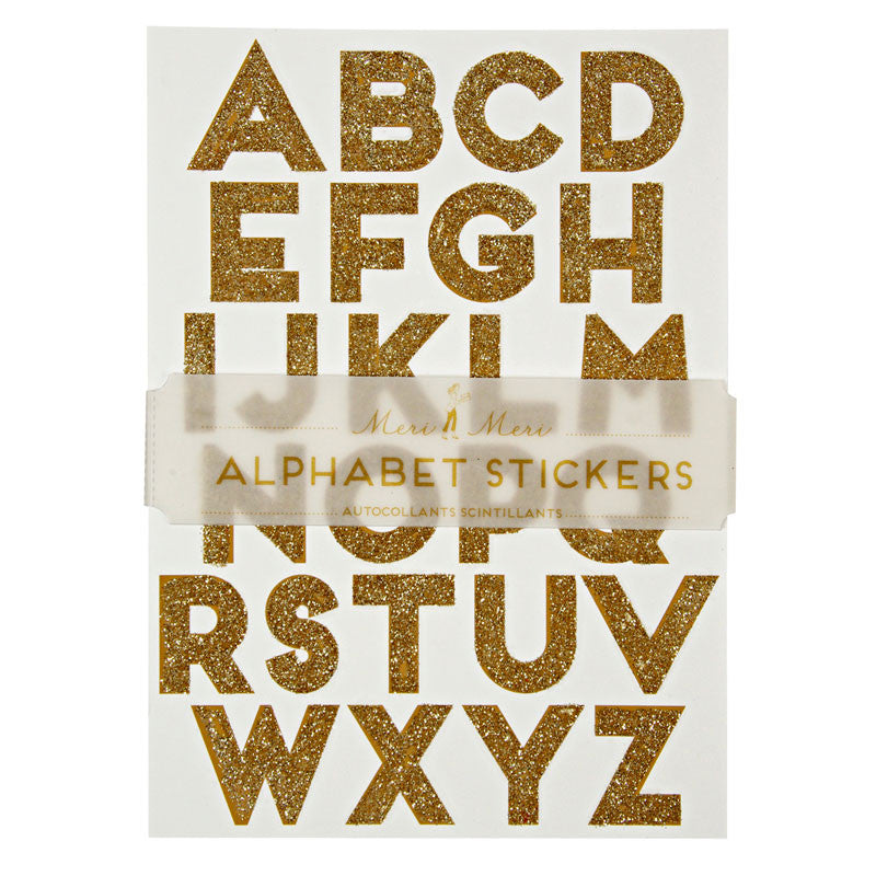 Meri Meri All Wrapped Up Alphabet Stickers - Gold -  Party Supplies - Meri Meri UK - Putti Fine Furnishings Toronto Canada