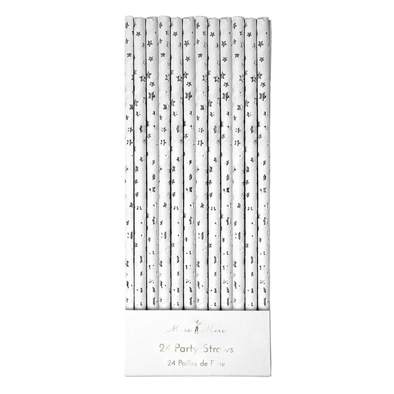  Silver Foil Star Straws, MM-Meri Meri UK, Putti Fine Furnishings