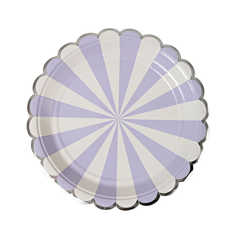  "Toot Sweet" Lavender and White Striped - Small Paper Plate, MM-Meri Meri UK, Putti Fine Furnishings