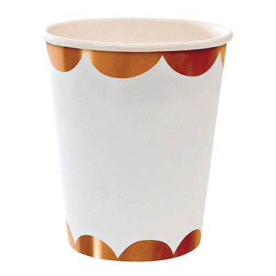 Rose Gold Foil Scalloped Paper Cups -  Party Supplies - Meri Meri UK - Putti Fine Furnishings Toronto Canada - 1