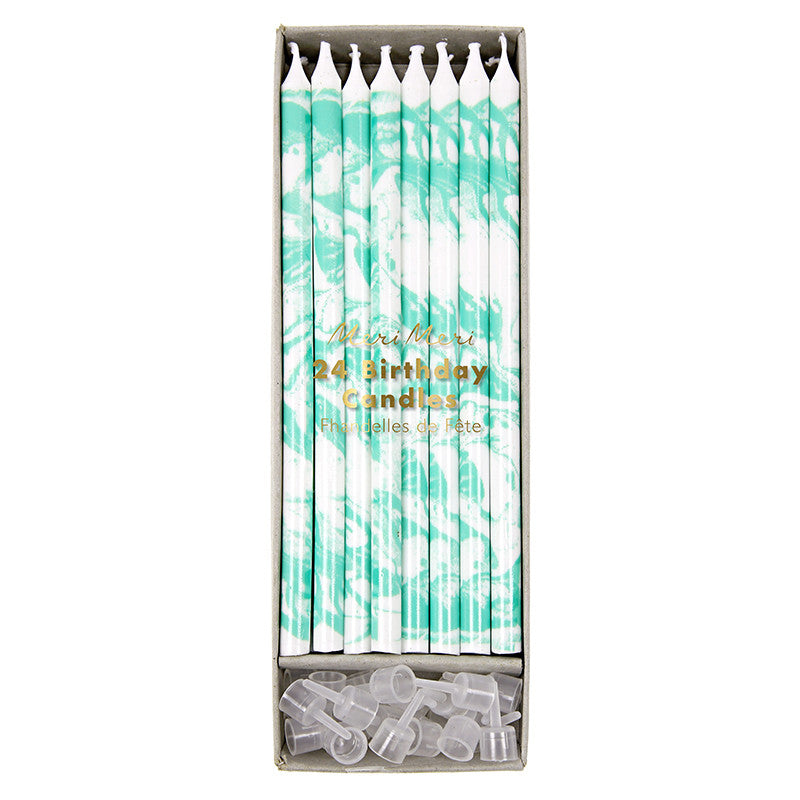 Meri Meri Marble Birthday Candles - Mint -  Party Supplies - Meri Meri UK - Putti Fine Furnishings Toronto Canada