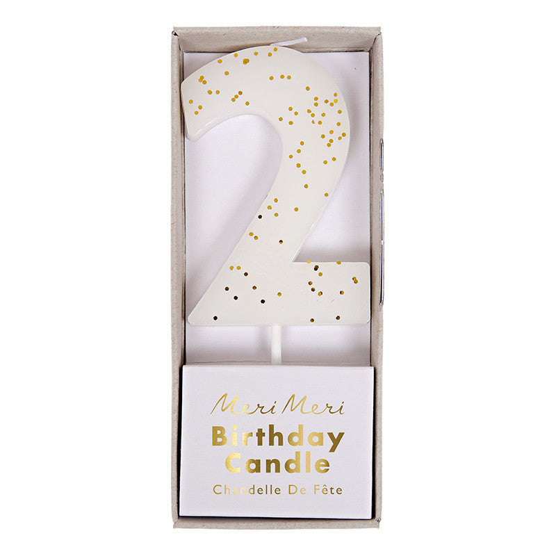 Meri Meri White Number 2 Candle -  Party Supplies - Meri Meri UK - Putti Fine Furnishings Toronto Canada - 1