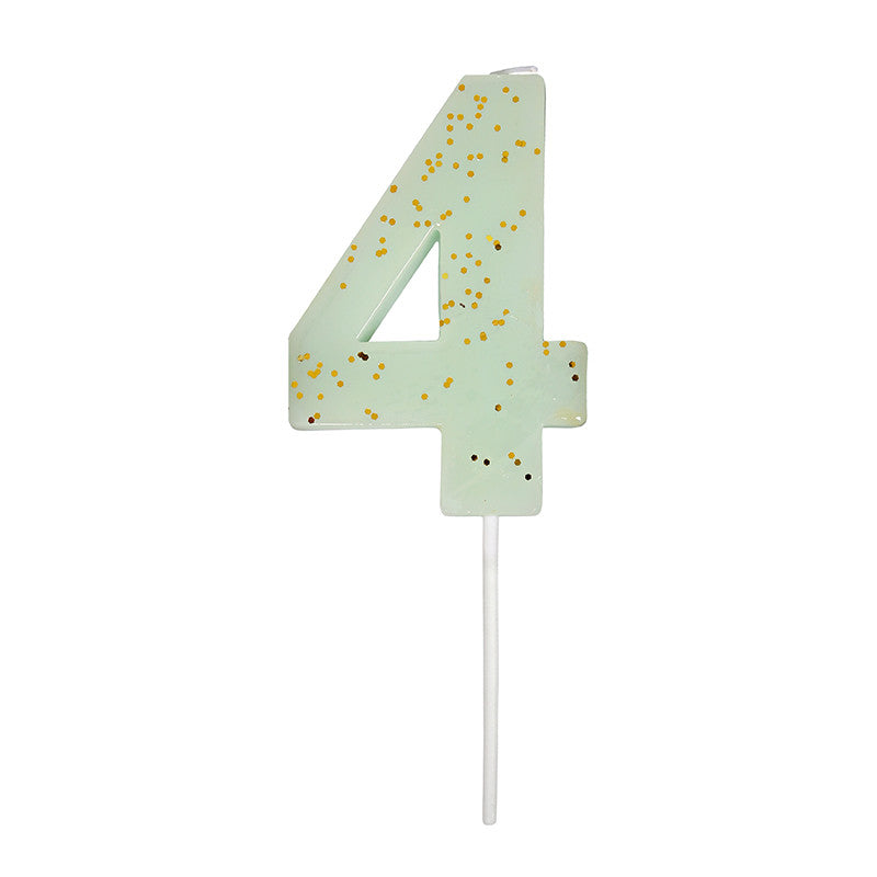 Meri Meri Mint Number 4 Candle -  Party Supplies - Meri Meri UK - Putti Fine Furnishings Toronto Canada - 1