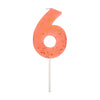 Meri Meri Orange Number 6 Candle -  Party Supplies - Meri Meri UK - Putti Fine Furnishings Toronto Canada - 2