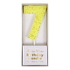 Meri Meri Yellow Number 7 Candle -  Party Supplies - Meri Meri UK - Putti Fine Furnishings Toronto Canada - 1