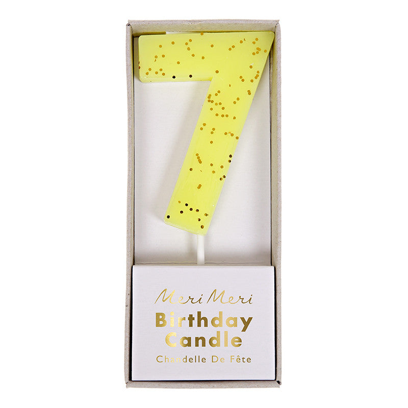 Meri Meri Yellow Number 7 Candle -  Party Supplies - Meri Meri UK - Putti Fine Furnishings Toronto Canada - 1