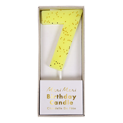 Meri Meri Yellow Number 7 Candle -  Party Supplies - Meri Meri UK - Putti Fine Furnishings Toronto Canada - 1
