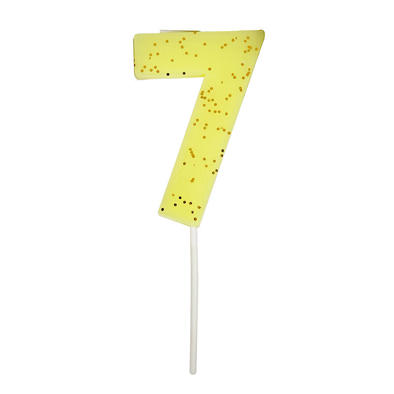 Meri Meri Yellow Number 7 Candle -  Party Supplies - Meri Meri UK - Putti Fine Furnishings Toronto Canada - 1