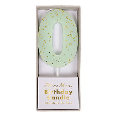 Meri Meri Mint Number 0 Candle -  Party Supplies - Meri Meri UK - Putti Fine Furnishings Toronto Canada - 1