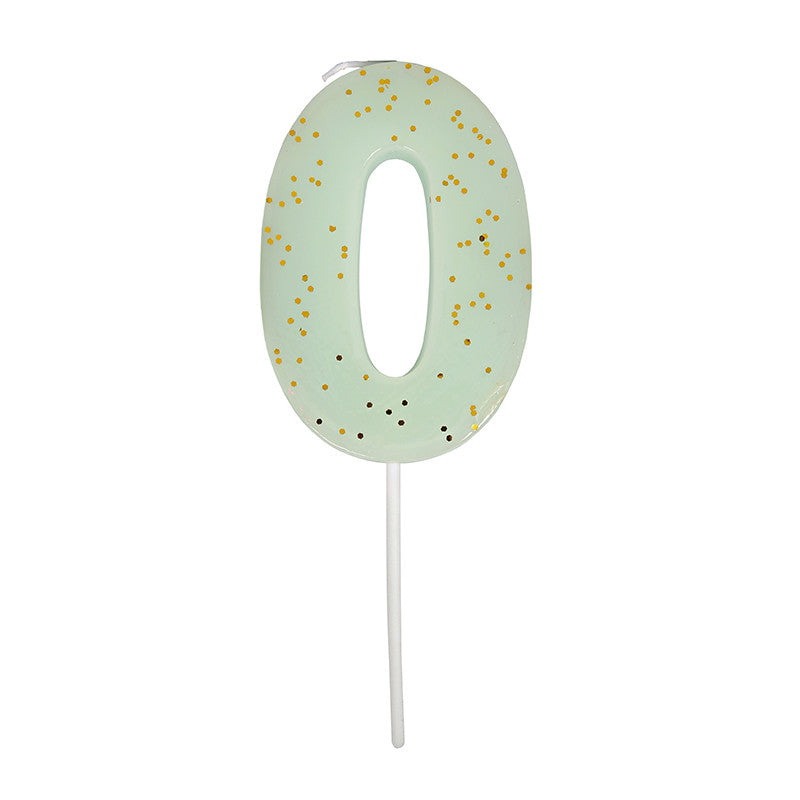 Meri Meri Mint Number 0 Candle -  Party Supplies - Meri Meri UK - Putti Fine Furnishings Toronto Canada - 1