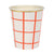  Meri Meri Coral Grid Paper Cups, MM-Meri Meri UK, Putti Fine Furnishings