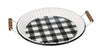 Black & White Enamel Gingham Pie Tin Tray