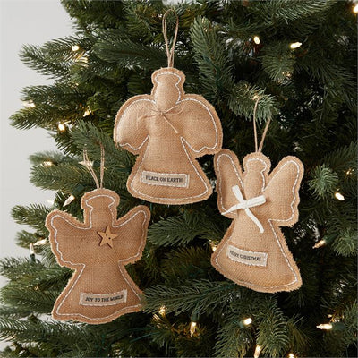 Mud Pie Burlap Angel Ornament  | Putti Christmas Celebrations