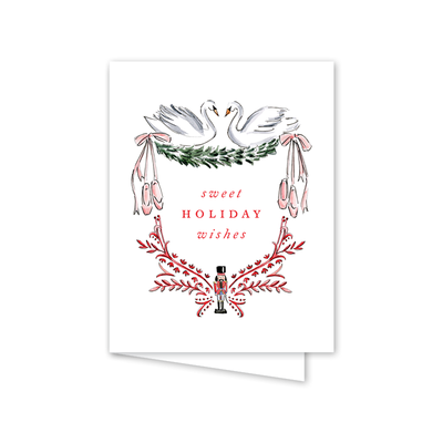 Nutcracker Toile "Sweet Holiday Wishes" Greeting Card  | Putti Fine Furnishings