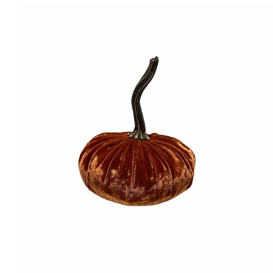 Small Velvet Pumpkin - Luxe Burnt Orange | Putti Fine Furnishings Canada