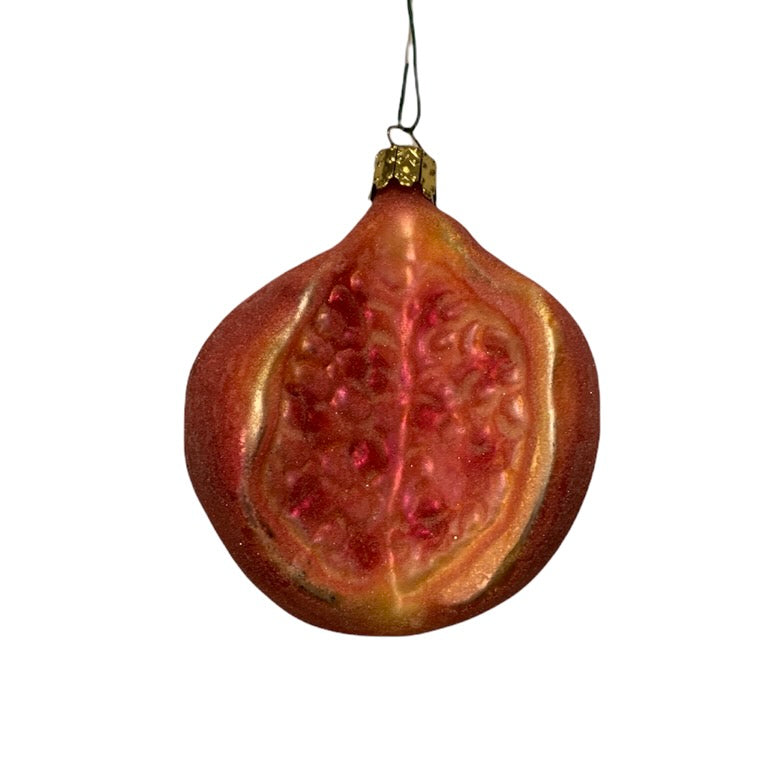 Sugared Cut Pomegranate Glass Ornament