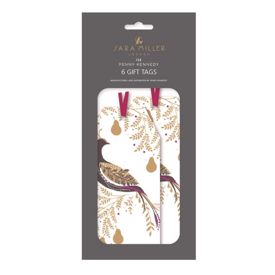 Penny Kennedy Sara Miller "Golden Winter Partridge" Christmas Gift Tags
