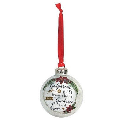 Demdaco "Godparent" Message Ball Ornament | Putti Christmas Canada