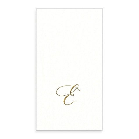  Gold Monogram Paper Guest Towel - Letter E, CI-Caspari, Putti Fine Furnishings