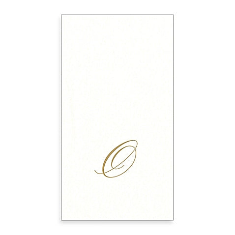  Gold Monogram Paper Guest Towel - Letter O, CI-Caspari, Putti Fine Furnishings