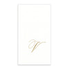 Gold Monogram Paper Guest Towel - Letter V, CI-Caspari, Putti Fine Furnishings