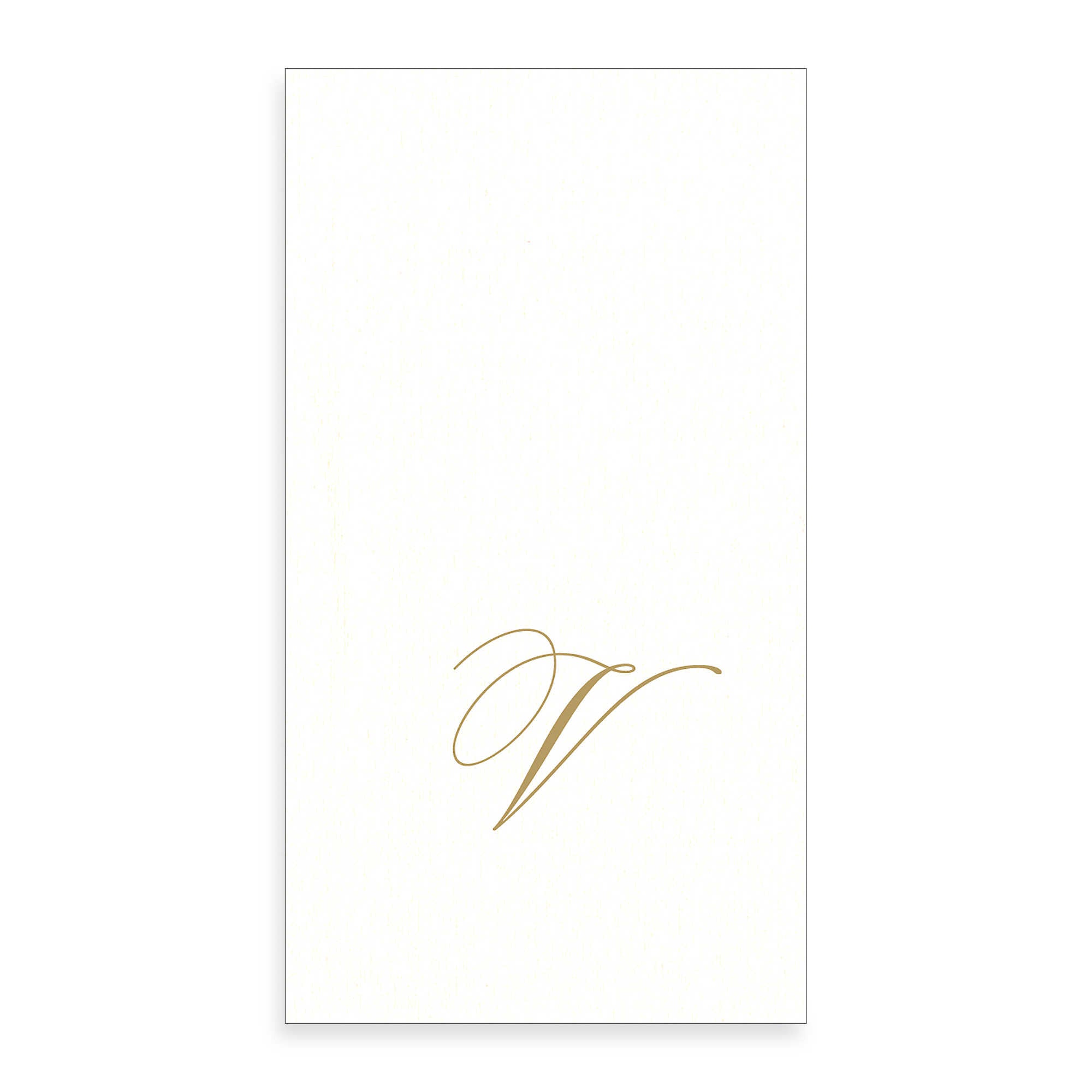  Gold Monogram Paper Guest Towel - Letter V, CI-Caspari, Putti Fine Furnishings
