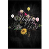 Nobleworks Black Floral " Happy New Year" Greeting Card | Putti Celebrations