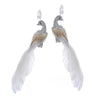 Kurt Adler Silver and White Feather Peacock with Clip