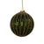 Ridged Green with Gold Glitter Glass Ball Ornament