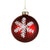 Matte Red with White Snowflake Glass Ball Ornament