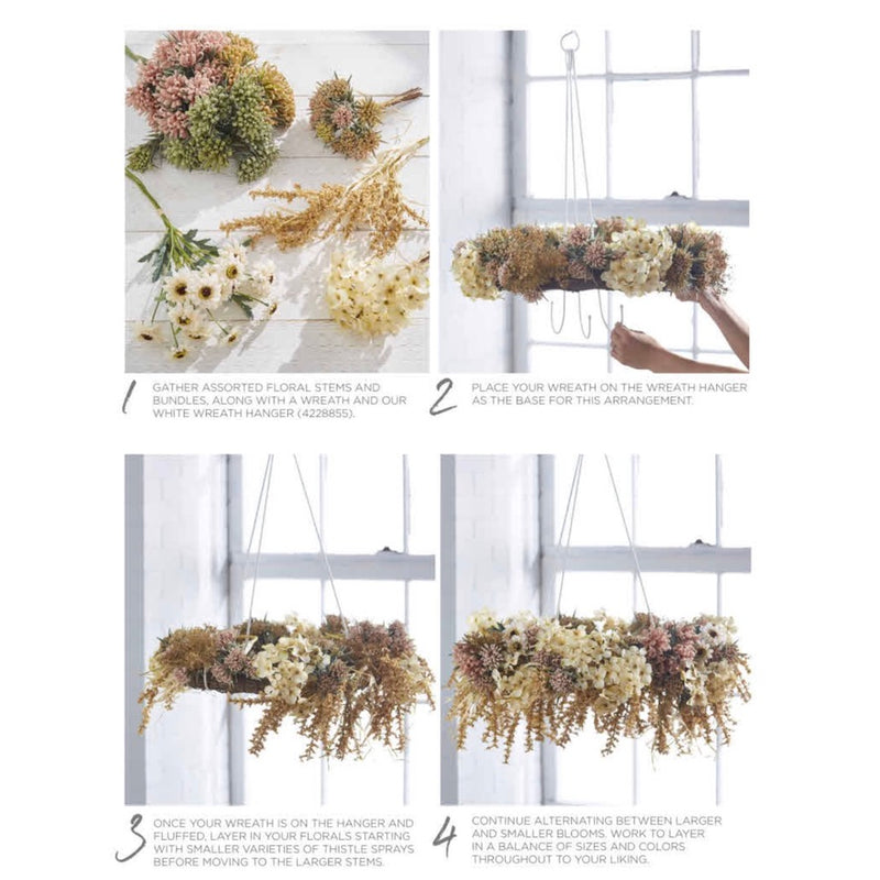 White Chandelier Wreath Hanger