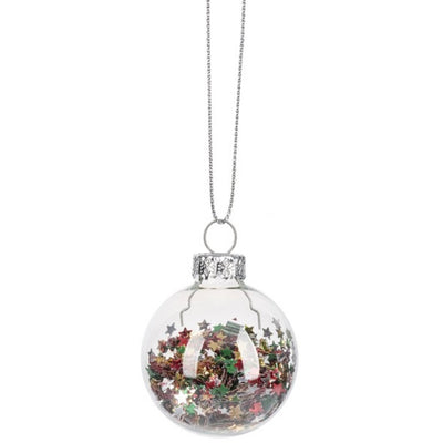 Mini Glitter Star Filled Ornament Set