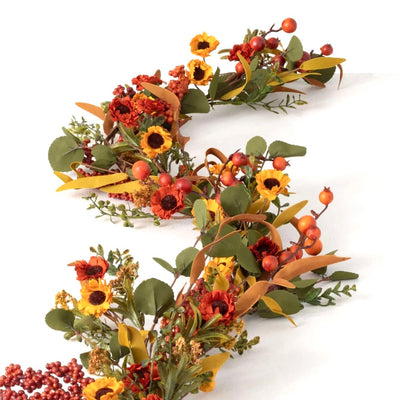 Berry and Flower Fall Garland  | Putti Autumn Thanksgiving Celebrations
