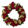 Red and Gold Velvet Flower Wreath | Putti Christmas Celebrations