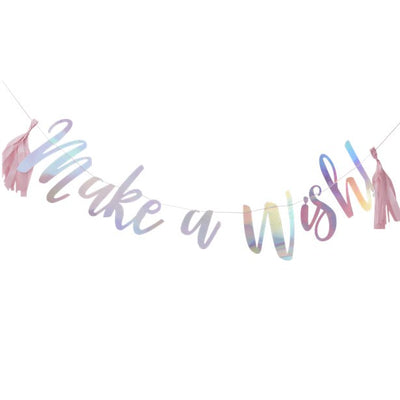 "Make a Wish" Iridescent Foil Garland