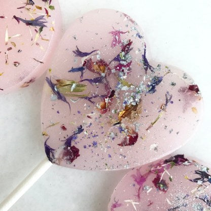 Eddible Flower Lollipop - Heart
