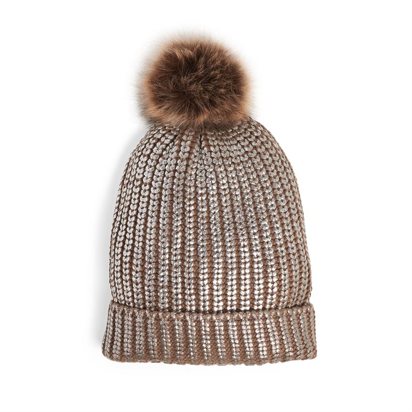 Coco & Carmen Metallic Hat - Brown | Putti Fine Fashions 