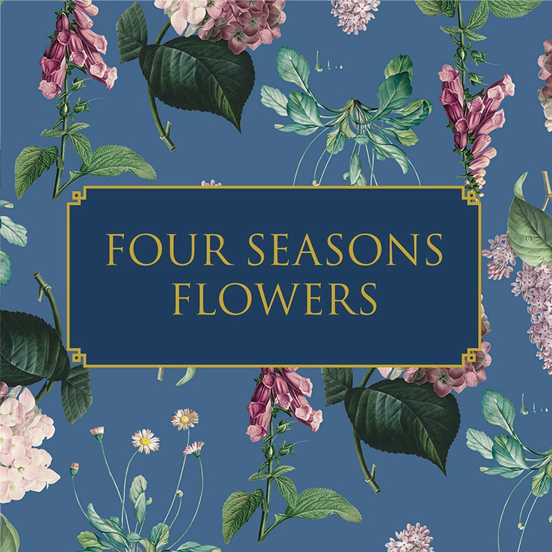 Four Season Flowers Square Note Cards