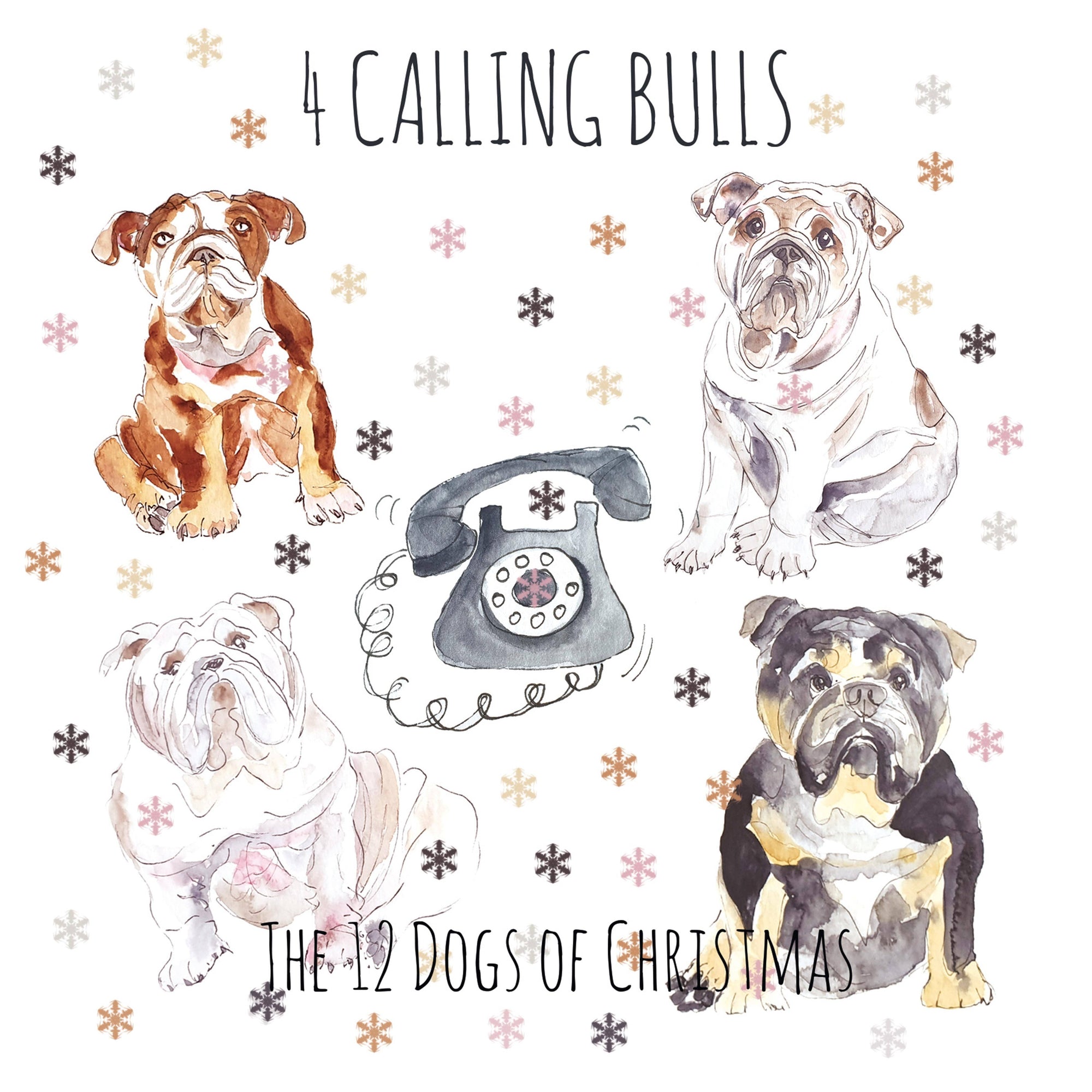 4 Calling Bulls Christmas Card
