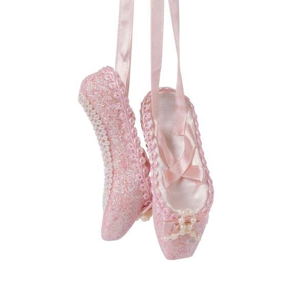 Kurt Adler Pink Glitter Ballet Shoes Ornament | Putti Christmas 