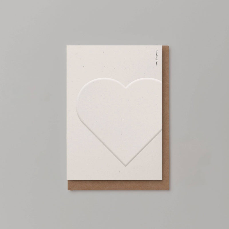 White Embossed "Sending Love" Greeting Card | Putti Fine Furnishings Canada 