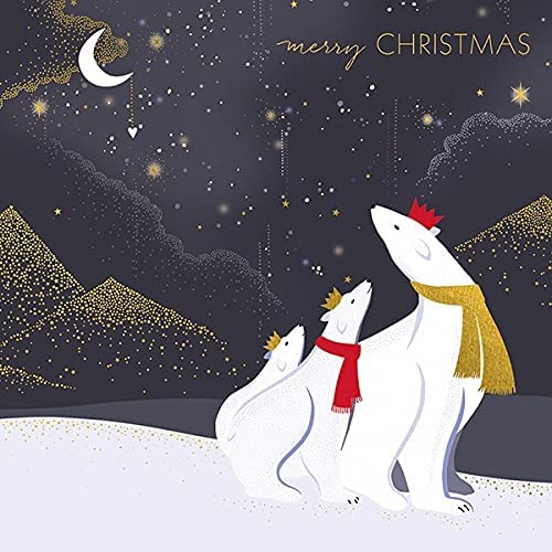 The Art File Sara Miller Polar Bears "Merry Christmas" Boxed Cards | Putti 