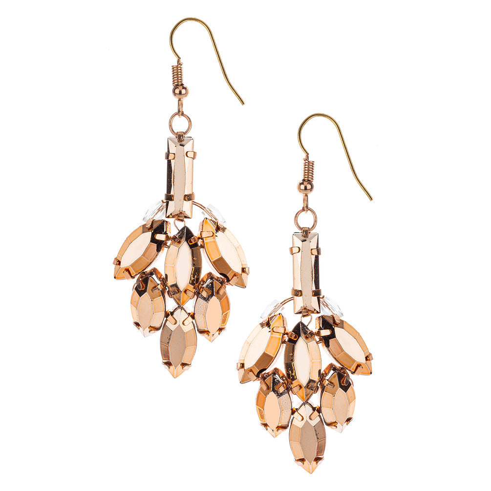 Rose Gold Gem Drop Earrings | Putti Fine Fashions