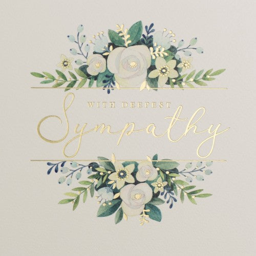 Floral "With Deepest Sympathy" Greeting Card