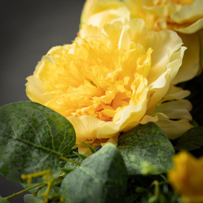 Yellow Floral Half Vine Wreath