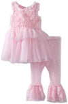 Mud Pie Pink Rosette Dress with Leggings, MP-Mud Pie, Putti Fine Furnishings