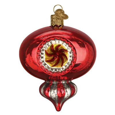 Old World Christmas Red Peppermint Reflection Glass Ornament