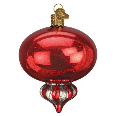 Old World Christmas Red Peppermint Reflection Glass Ornament