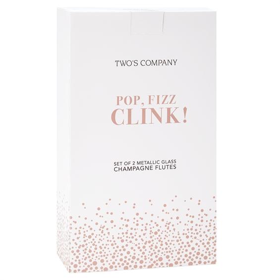 Pop Fizz Clink Metallic Champagne Flutes set