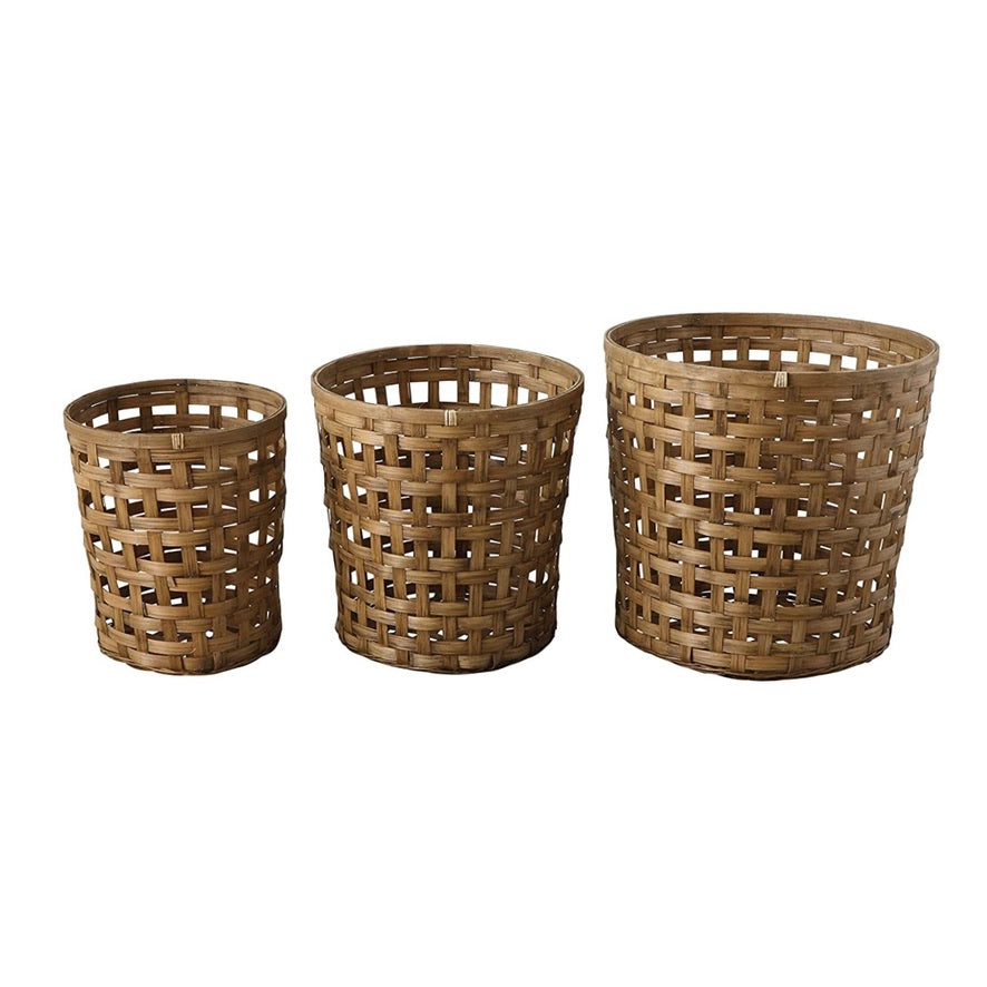 Round Woven Bamboo Bushel Baskets | Putti Fine Furnishings 